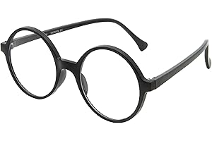 grinderPUNCH Costume Glasses | Thin Round Nerd Halloween Eyeglasses | Wizard Glasses | Adults (Black)