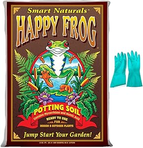 Fox Farm Happy Frog Potting Soil, 2 cu ft (Bundled with Pearsons Protective Gloves)
