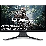 Alienware 360Hz Gaming Monitor 24.5 Inch FHD (Full HD 1920 x 1080p), NVIDIA G-SYNC Certified, 100mm x 100mm VESA Mounting Sup