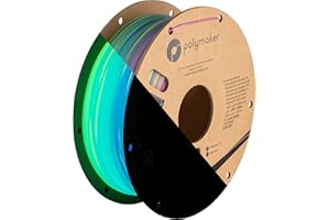 Polymaker Luminous PLA Filament 1.75mm, Luminous Rainbows PLA 3D Printer Filament 1.75 1kg - PolyLite 1.75 PLA Filament Luminous Rainbow, Dimensional Accuracy +/- 0.03mm, Enjoy Colorful