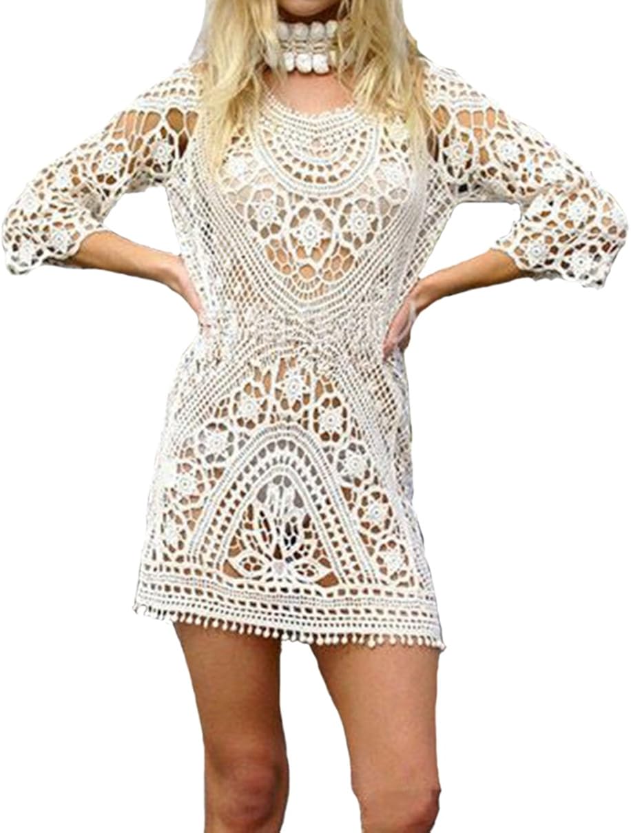 white beachwear dress