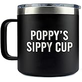 Yanashop88 Poppy's Sippy Cup Tumbler - 14 Oz Coffee Mug - Birthday Gift - Fathers Day Gift