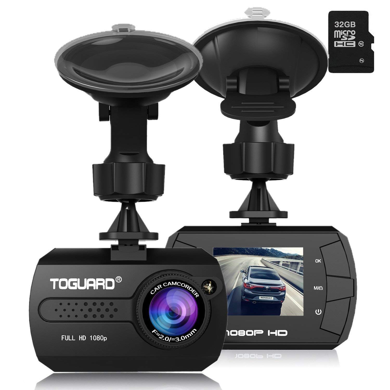 Dash Cam - TOGUARD Mini Dash Camera for Cars HD 1080P Wide Angle 1.5&rdquo; LCD with G-Sensor Loop Recording Motion Detection (32GB Card Included)