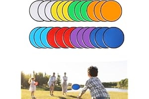 DUOBEY 24pcs Collapsible Frisbee Fan Set Beach Frisbee Party Idea Gift Halloween Christmas New Years, 8 Colors