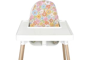 Nibble and Rest Highchair Insert Cover, Compatible for IKEA Antilop Highchair, High Chair Accessories Stain-Proof and Wipeable Insert Cover (Cushion NOT Included)(Funflorals)