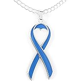 Happy Kisses Cancer Awareness Necklace - Ribbon Pendant, “Together We are Tougher Than Cancer” - Gift for Women