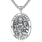 Eusense Saint Necklace Sterling Silver 925 Protection Jewelry for Men Women Patron St Medals Amulet Pendant