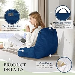 downluxe Reading Pillow with Support Arms, Bed