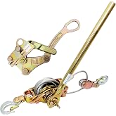 Zipline Tensioning Kit,Come Along Winch, 6610LBS Cable Winch Puller, with Cable Grip Steel Wire Puller 3T and 2 Hooks,Portable Steel Cable Puller for 3/16" to 1/2" Cable,Zipline Cable Tensioner Kit
