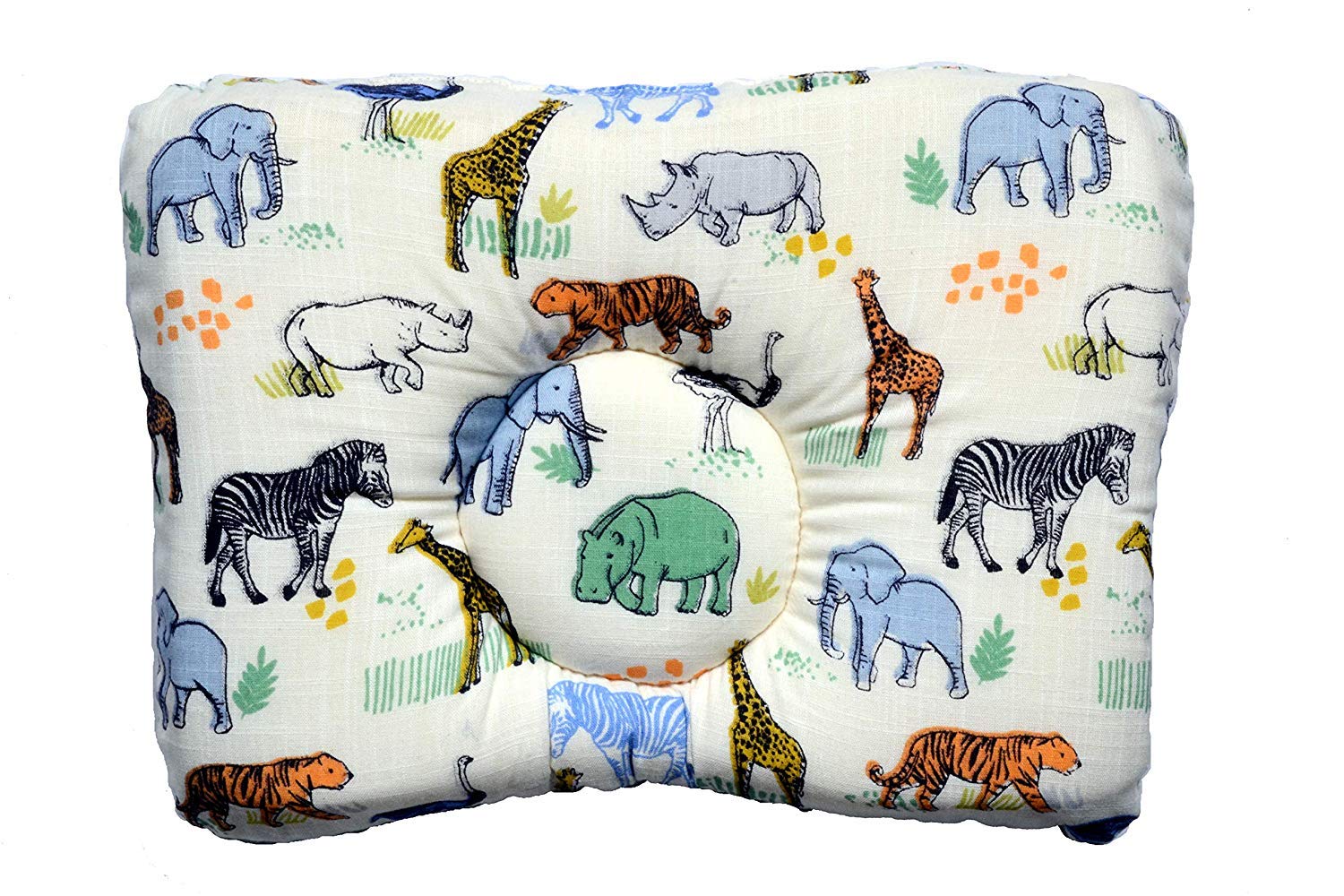 MODERN HOMES Premium Memory Foam Baby Head Shaping Pillow – Helps Prevent Flat Head Syndrome for New Born Baby Sleep Pillow(Multicolor, Wild Friends)