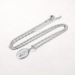U7 Catholic Gift Platinum Plated Oval Lady of