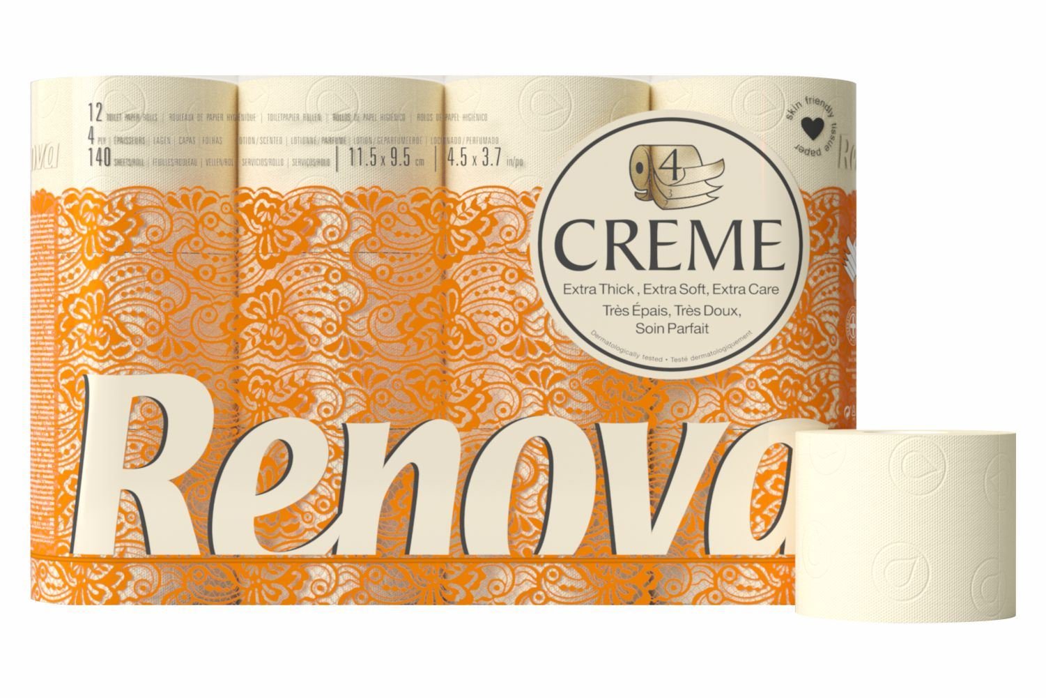 Renova Creme - Toilet Paper 4-ply, Scented – 12 Rolls
