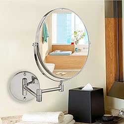 OVENTE 9" Wall Mounted Makeup Mirror with 1X/10X