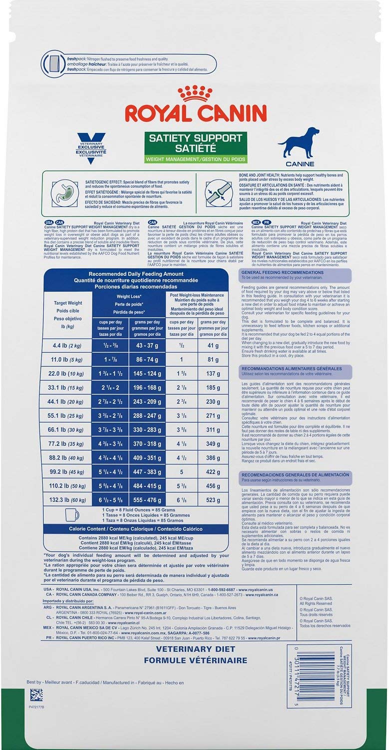 royal canin satiety feeding guide