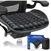 RUIERS Air Inflatable Travel Seat Cushion, Portable Breathable Comfort Cushion, 56 Air Bubble Design for Airplane, Car, Office Chairs & Home Living – Lightweight & Ergonomic Support,18” x 16”
