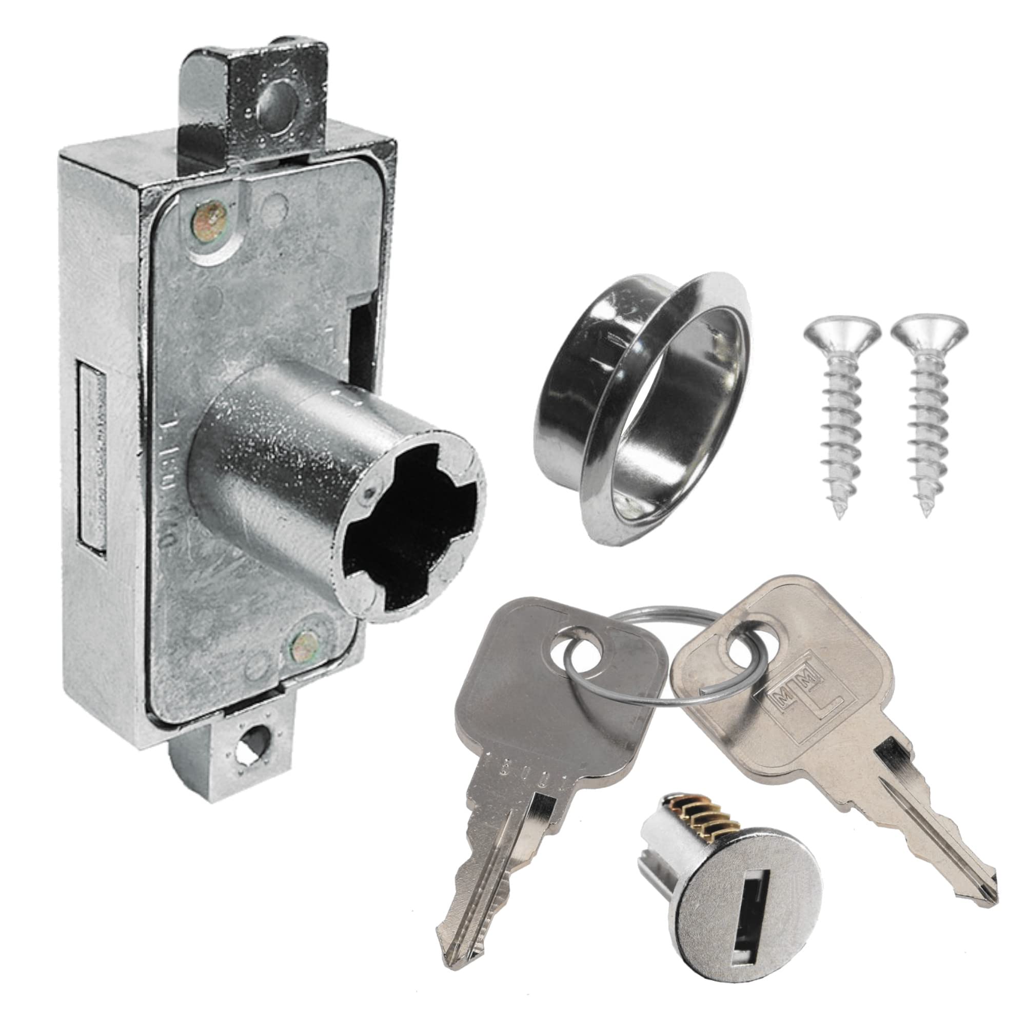 cyclingcolors Cabinet Lock with Key Furniture Wardrobe Cupboard Drawer Cabinet Door Catch, Reversible Left Right