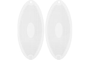 FESTFENDS 2Pcs Oval Plastic Range Hood Light Covers 17X8Cm, Kitchen Hood Lamp Shields Replacement Parts for