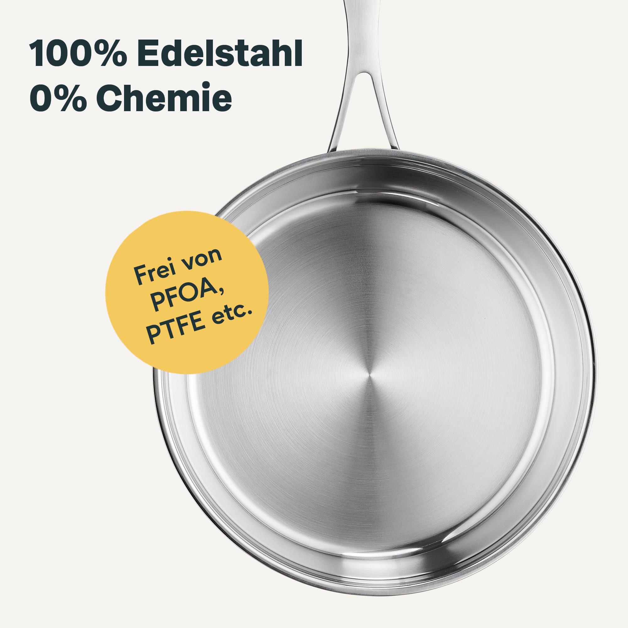 SILBERTHAL Edelstahl Pfanne Unbeschichtet - Induktion - Profi Bratpfanne 28cm - Röstaromen - Ofenfest 6