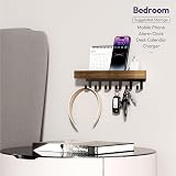 SW TYMIKI Key Holder with Wood Tray 6 Hooks Wall Mounted Organizer view 5