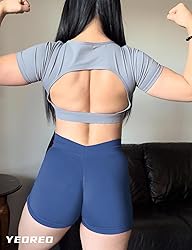 YEOREO Workout Scrunch Shorts Women 3.6" V Back Gym