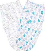 Vicloon Baby Swaddling Bag Pack of 2 100% Organic Cotton 0-3 Months Blue view 1