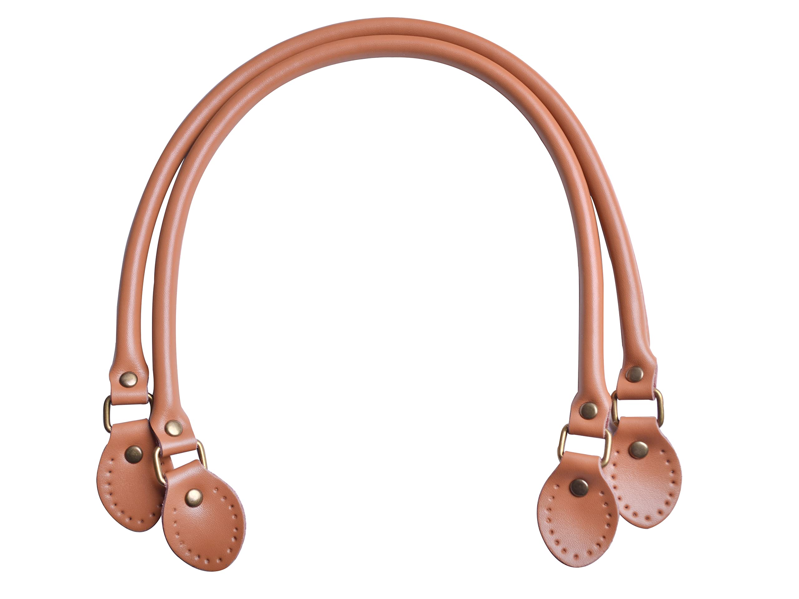 Wento Pair 23.6 Inches Purses Straps,cowhide Leather Purse Handles,genuine Leather Handles,cowhide Leather Purses Straps,soft Cow Leather Straps,purse Making Supplies (Camel Brown) by Wento