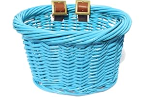 Colorbasket 01549 Kids Front Handlebar Wicker Bike Basket, Leather Straps