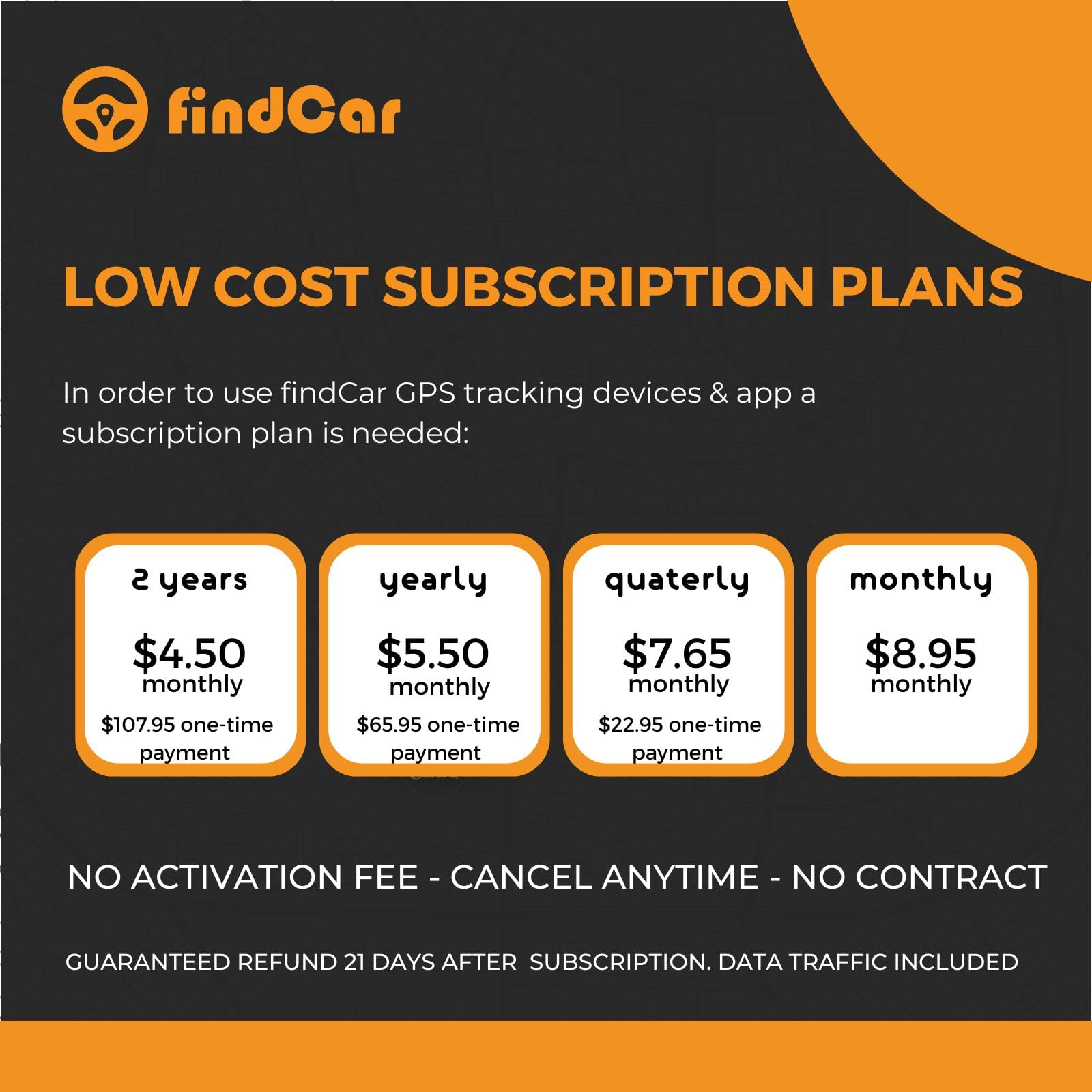 GPS Tracker for Vehicles | findCar OBD 4G | Real-Time Location, Route History, Speed Monitoring & Notifications - for Fleets & Family | Plug-in | Low Cost Subscription - Cancel Anytime