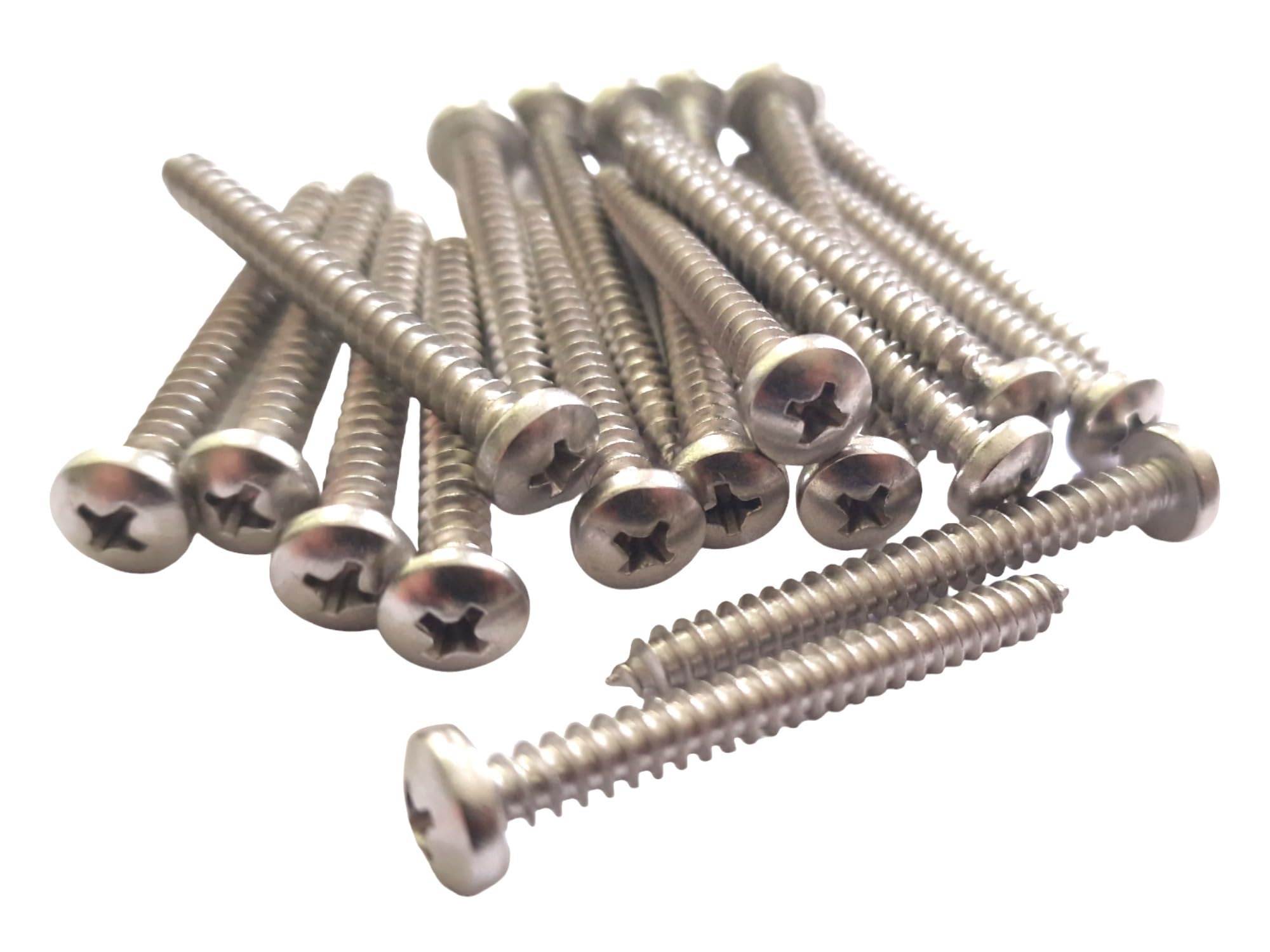 5.5mm x 19mm Pozi Pan Self-Tapping Screws - Marine Grade Stainless Steel A4-316 (Pack of 20)