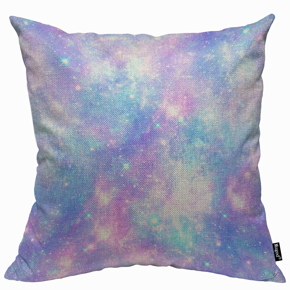Mugod Fantasy Star Cushion Cover Throw Pillow Covers Pink Blue Magical Galaxy Star Outer Space Pillow Case for Men Women Decorative Home Sofa Chair Couch 45x45cm/18x18 Inch