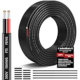 18 Gauge Wire 2 Conductor Electrical Wire, 18 AWG Wire Stranded PVC Cord, 12V Low Voltage/Oxygen-Free Tinned Copper/Flexible 18/2 Cable for Automotive Marine LED Strips Lamps Lighting (30FT/ 9M)