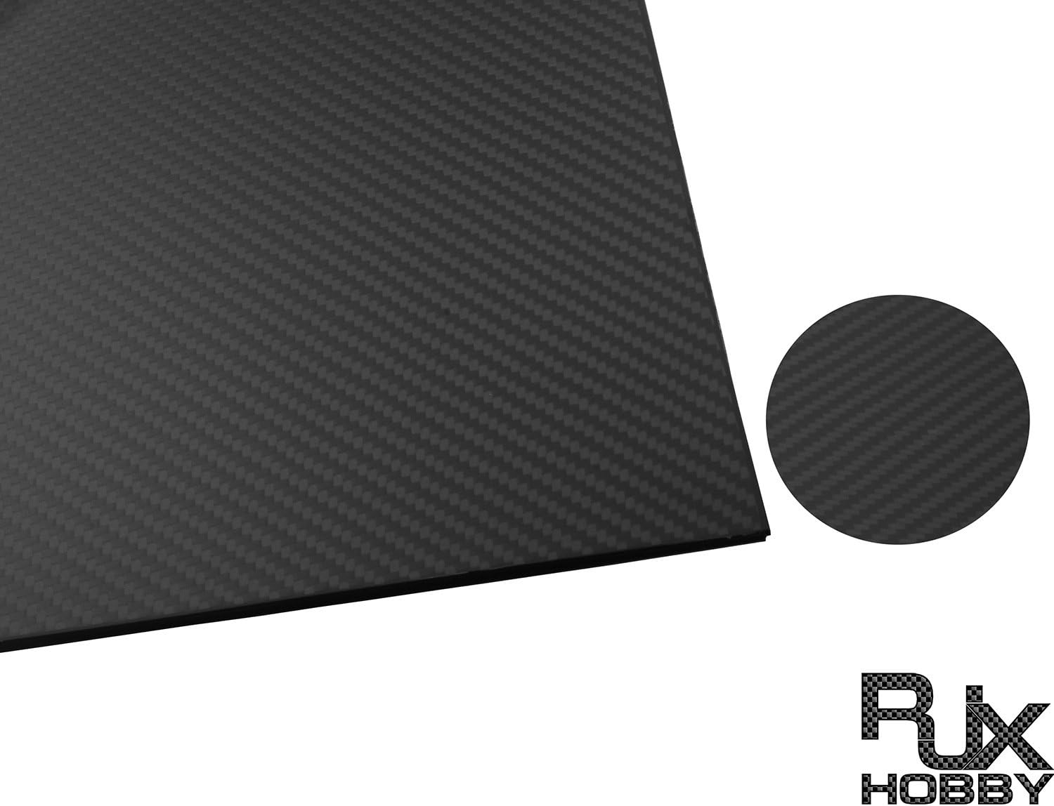 RJXHOBBY 600X600X2.5MM 100% 3K Full Carbon Fiber Plate Panel Sheet 2.5mm Thickness (Cross Grain, Matte Surface)