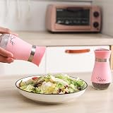 UDQYQ Salt and Pepper Shaker Set Glass 4 oz Pink with Funnel view 3