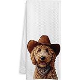 WOTYPU Goldendoodle Gifts Kitchen Towels, Goldendoodle Decor Dish Tea Towel for Kitchen, Funny Golden Doodle Dog Hand Towels for Bathroom Decor, Dog Lover Mom Gifts, 16x24 Inch