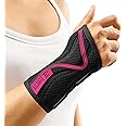 FREETOO Wrist Brace for Carpal Tunnel,[New Upgrade-Anatomically shaped] Adjustable Wrist Support Splint for Men and Women,Hand Brace for Pain Relief, Tendinitis,Arthritis,Right Hand,Large,Black-Rose Red