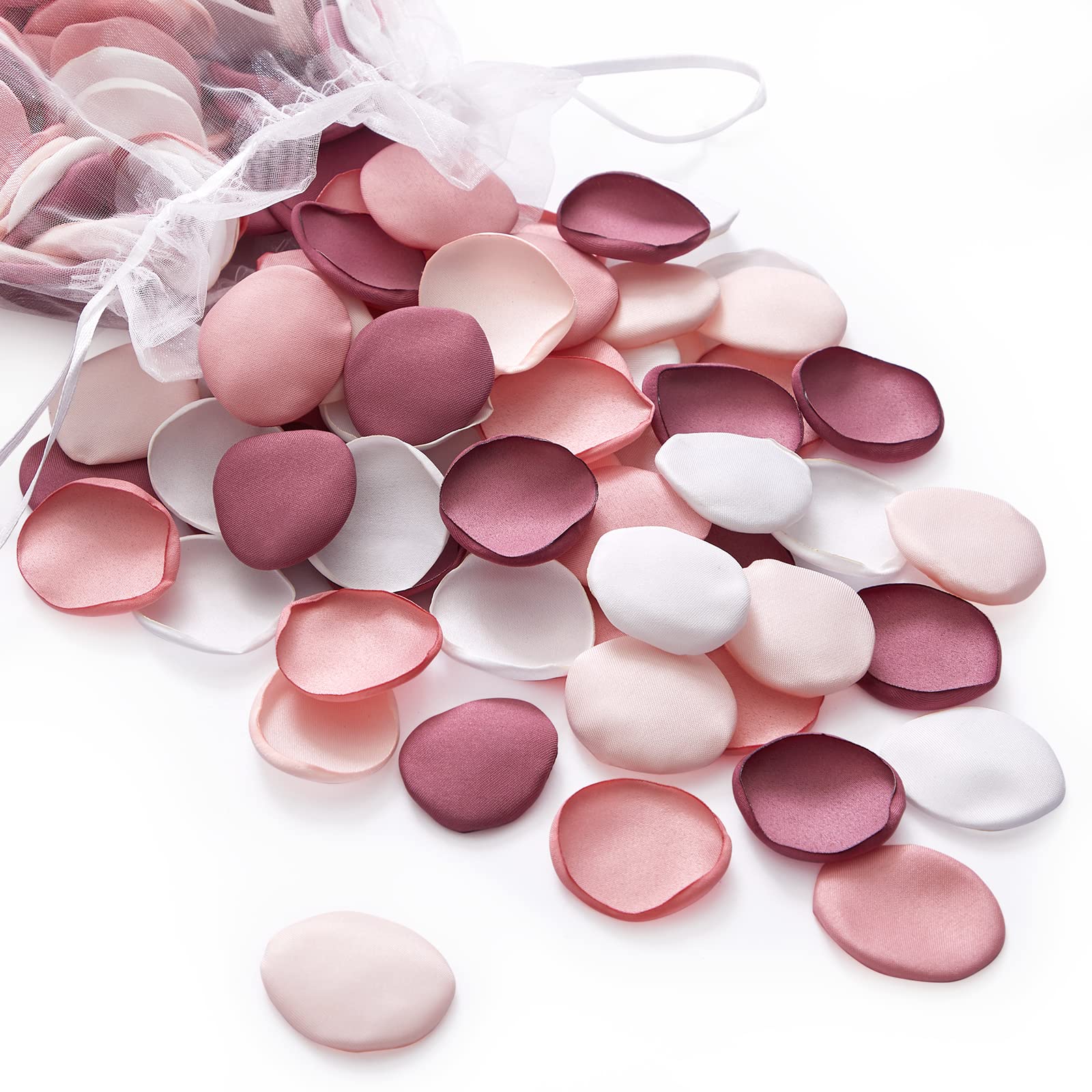 Serwalin 300Pcs Silk Rose Petals Artificial Flower Petals for Weddings Proposal Peach Pink Petals Rose Petals Bulk for Wedding Decor Bridal Shower Decorations Table Decor Wedding Cake — image 1
