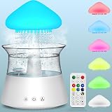 Diffuserlove Cloud Humidifier Rain Sounds Waterfall Lamp Mushroom Remote White view 8