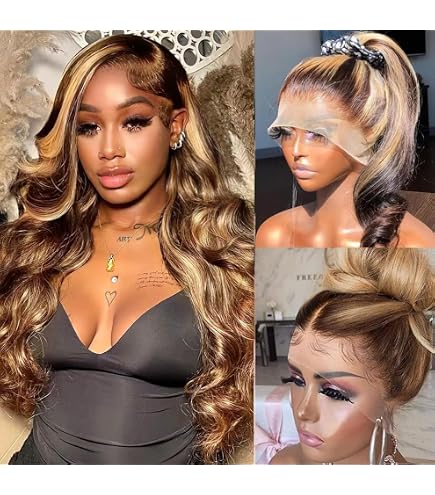 Wig 360 Fullcap ombré honey dark roots hair Blende Amazon.com : Aprilhair Pre-plucked Ombre #1B/27 Dark Root  main image 3
