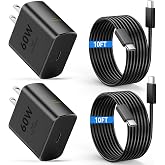 60W Super Fast Charger USB Type C Android Phone Charger Fast Charging Cord | Long 10ft USB-C to USBC Cable Compatible with Samsung Galaxy S26 Ultra/S26/S26+/S25/S25 Ultra/S25+/S24, iPhone, iPad, Black