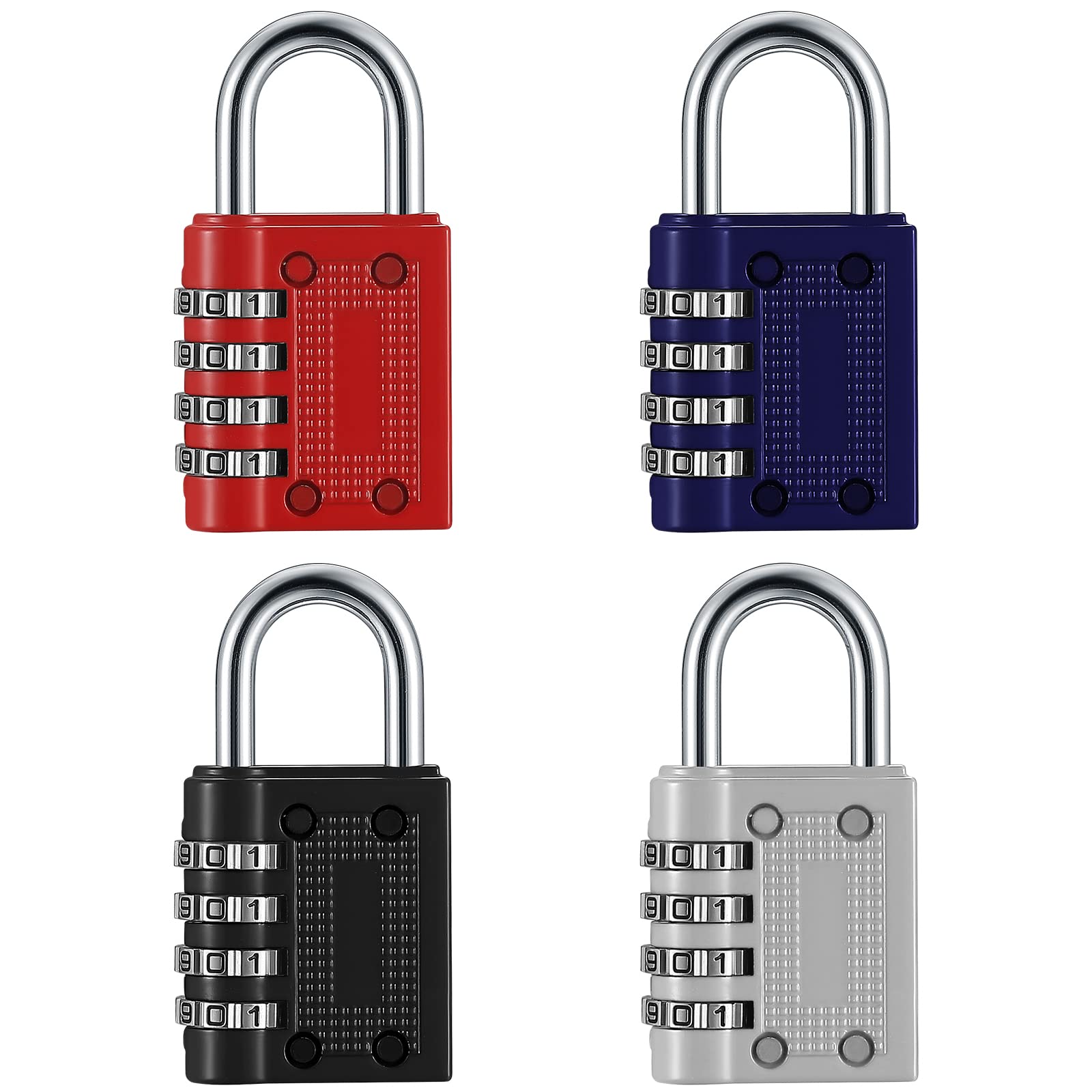 4PCS Combination Locks 4-Digit Combination Padlock Code Lock Anti Rust and Waterproof for School,Gym & Sports Locker, Filing Cabinets,Toolbox etc
