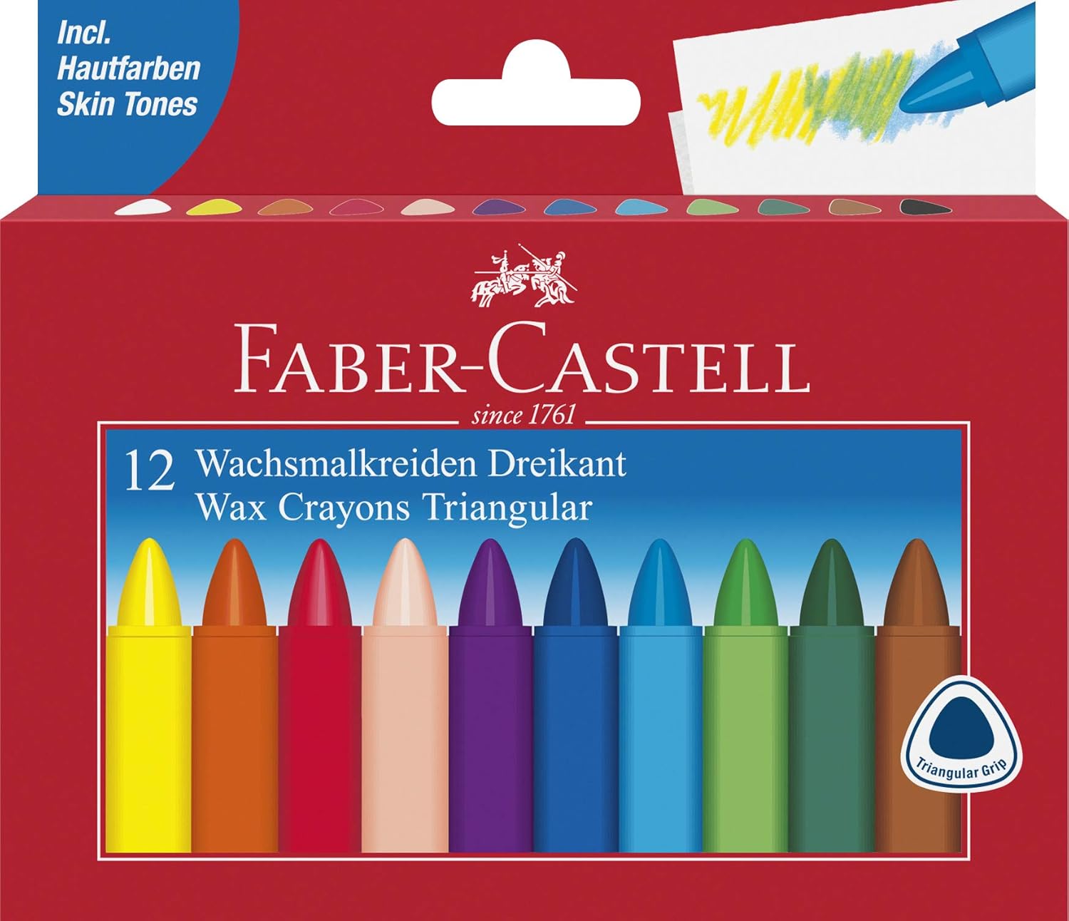 Faber Castell 12 Triangular Wax Crayons Amazon.co.uk