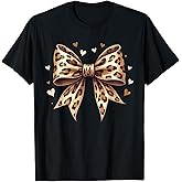 Coquette Bow Leopard Pattern For A Woman & Girls T-Shirt