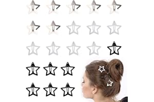 Kioiner 24 Pcs 3cm Star Hair Clips, Metal Non-Slip Snap Hair Clips, Lovely Y2K Hair Pins Hair Barrettes Hair Accessories for 