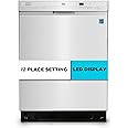 BLACK+DECKER 24" Built-In Dishwasher, 12-Place Setting Capacity with Stainless Steel Tub, Dish Washer with 6 Wash Programs, Low Noise, ENERGY STAR Certified, BDW200MS, Stainless Steel Look