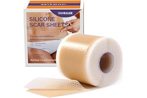 Silicone Scar Tape - 1.6" x 60" Roll, Thin & Soft Silicone Scar Sheets for Surgical Scars, C-Section, Keloid, Tummy Tuck