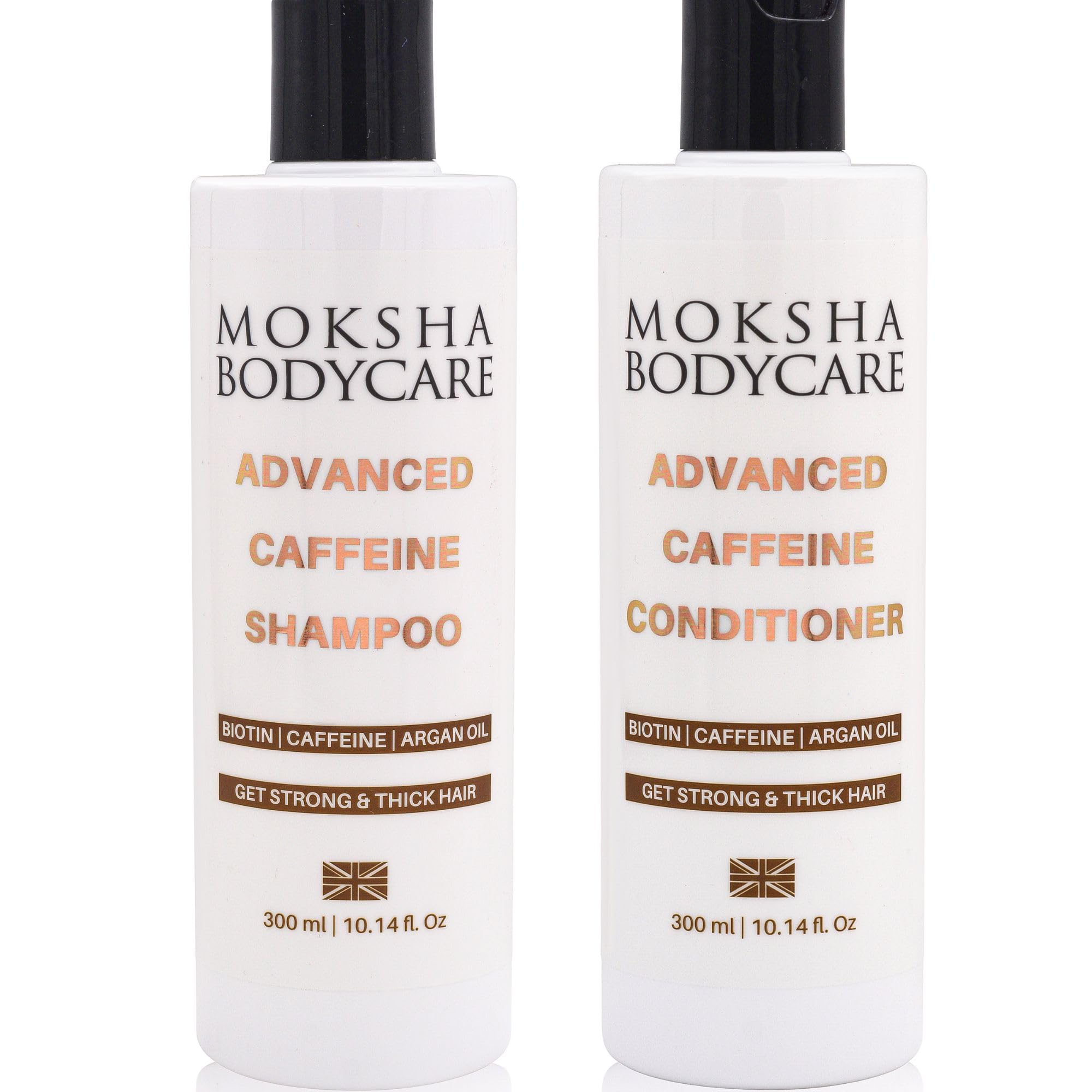 Caffeine Shampoo and Conditioner Set – Hair Growth and Thickening Formula with Biotin and Rosemary Oil, Anti Hair Loss Treatment for Men and Women, Sulphate-Free, Strengthening and Volumizing, 2x300ml