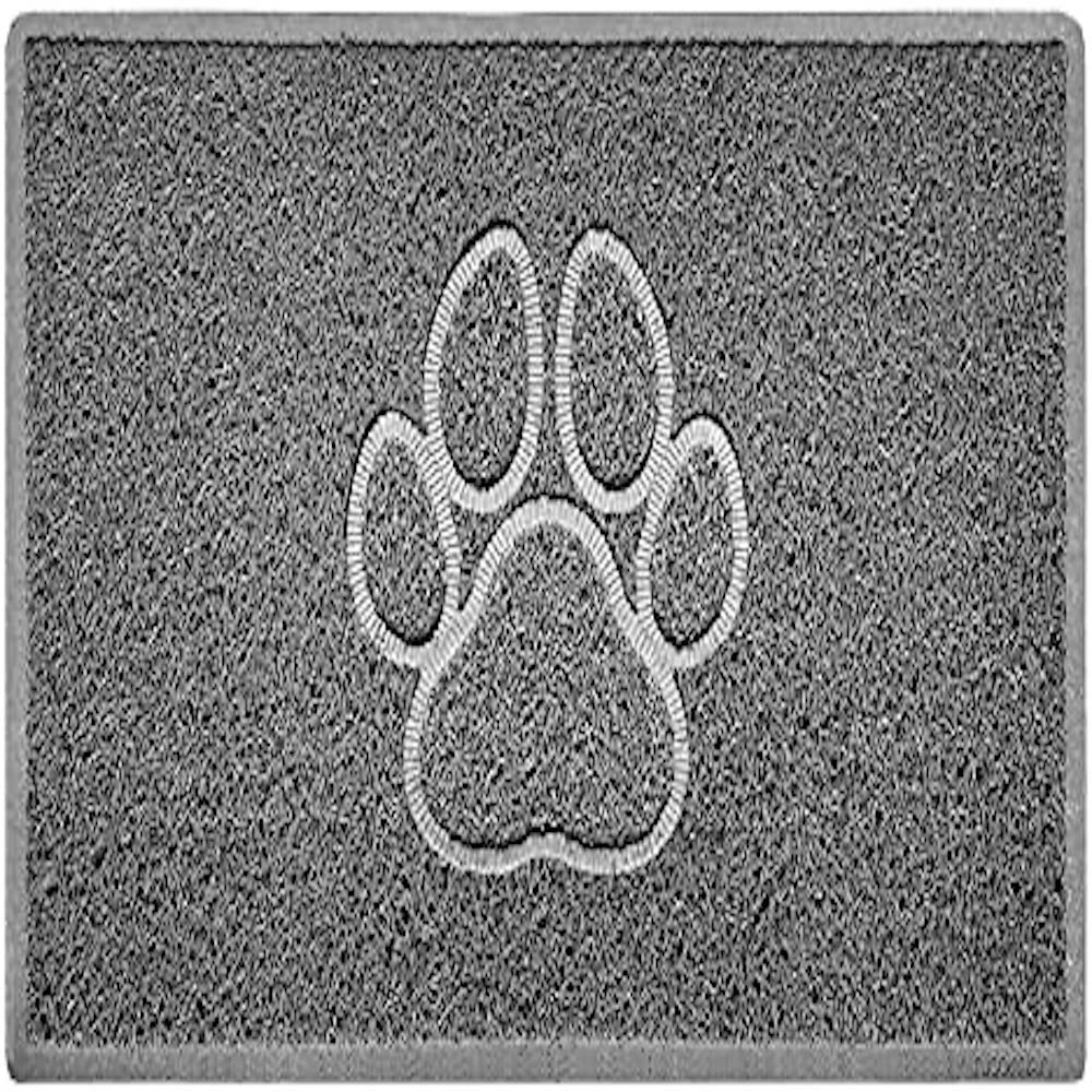 Nicoman Paw Embossed Shape Outdoor Only Dirt-Trapper Door Mat Washable Barrier Heavy Duty Doormat - (Drainage Open-Back, Medium, Grey, 75 x 44cm)