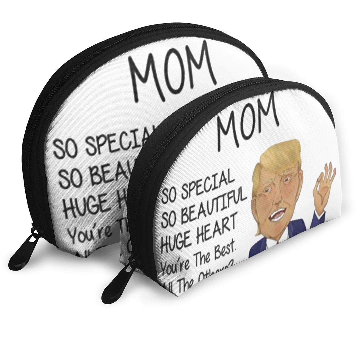 Shell Shape Cosmetic Bag Mom Trump Donald Trump Gifts Portable Bags Clutch Pouch Storage Bag Women Handbag Organizer With Zipper 2pcs