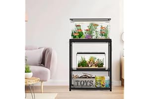 ZSLTLDU 20 Gallon Fish Tank Stand, 20 Gallon Aquarium Stand, 24.8" L x 13" W Reptile Tank Stand, Metal Adjustable Tank Stand for Home Office, 660LBS Capacity