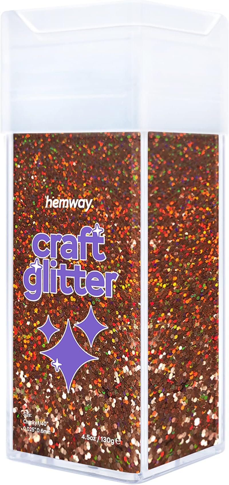 Hemway Glitter Shaker Bronze Brown Holographic 130g Chunky Craft Glitter